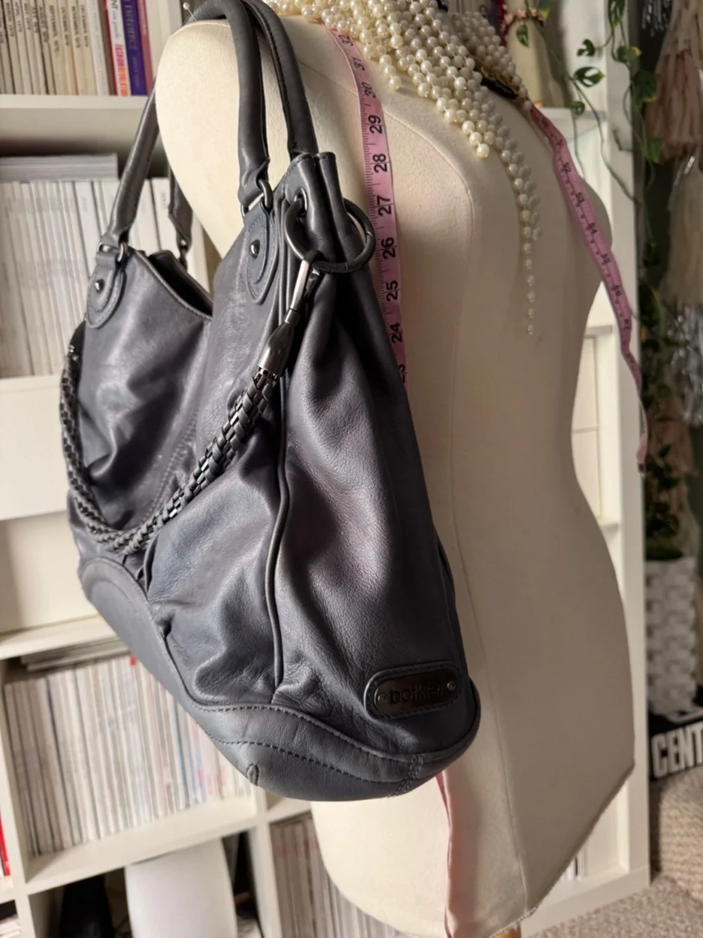 BOTKIER Slouch Hobo Bag RARE gray blue Gossip Girl era Indie Sleaze purse